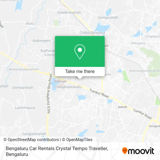 Bengaluru Car Rentals Crystal Tempo Traveller map