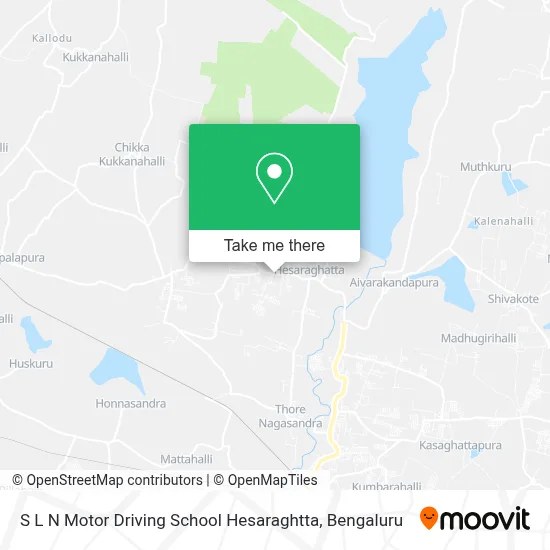 S L N Motor Driving School Hesaraghtta map