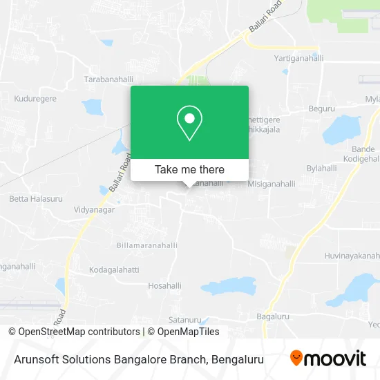 Arunsoft Solutions Bangalore Branch map