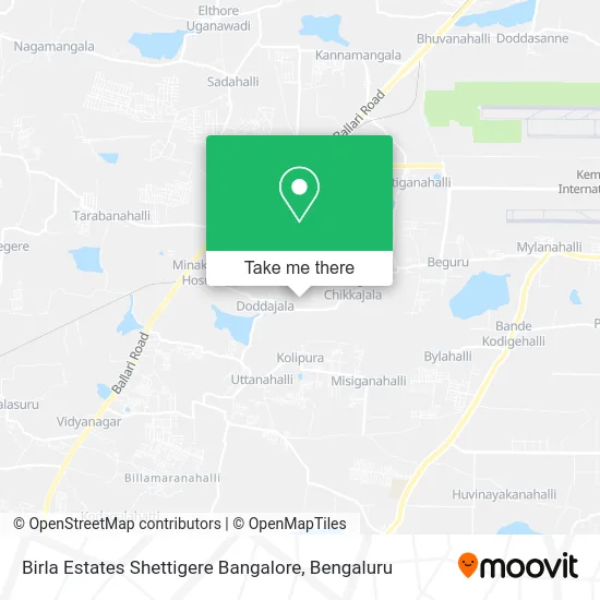 Birla Estates Shettigere Bangalore map