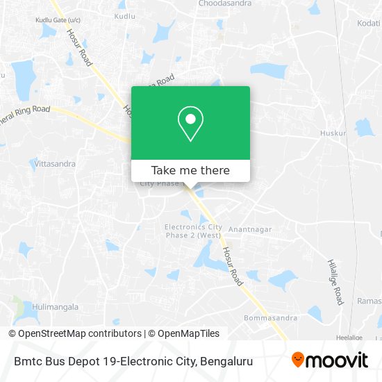 Bmtc Bus Depot 19-Electronic City map