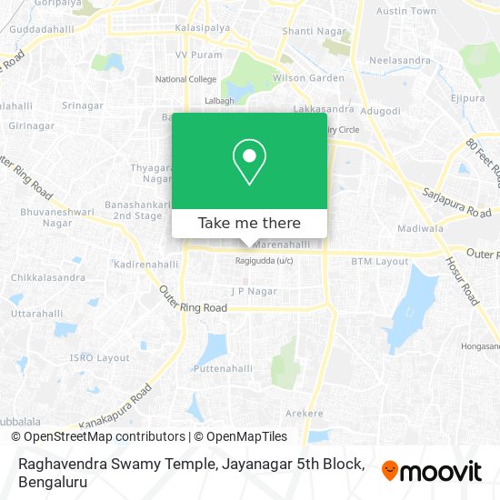 Raghavendra Swamy Temple, Jayanagar 5th Block map