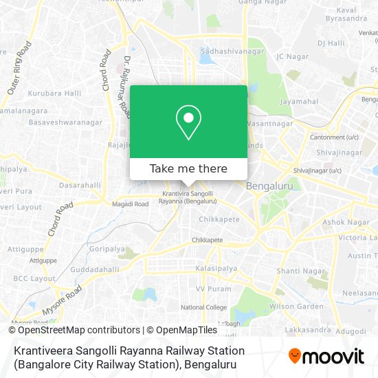 Krantiveera Sangolli Rayanna Railway Station (Bangalore City Railway Station) map