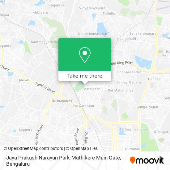 Jaya Prakash Narayan Park-Mathikere Main Gate map