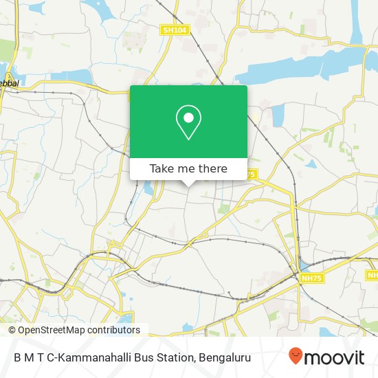 B M T C-Kammanahalli Bus Station map