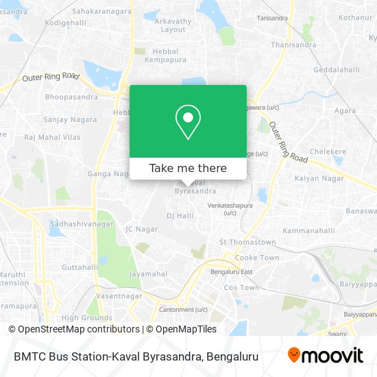 BMTC Bus Station-Kaval Byrasandra map