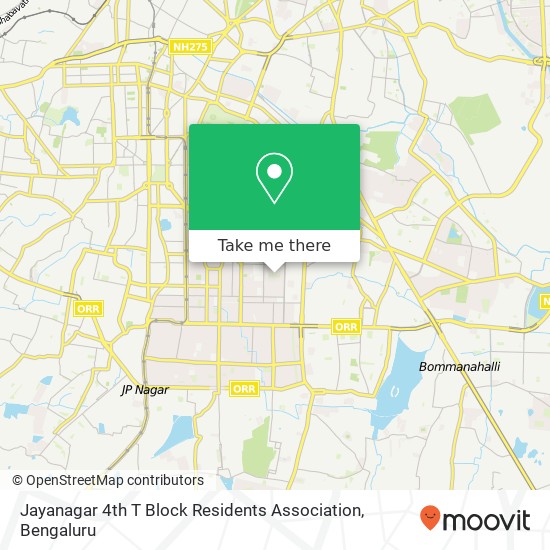 Jayanagar 4th T Block Residents Association map