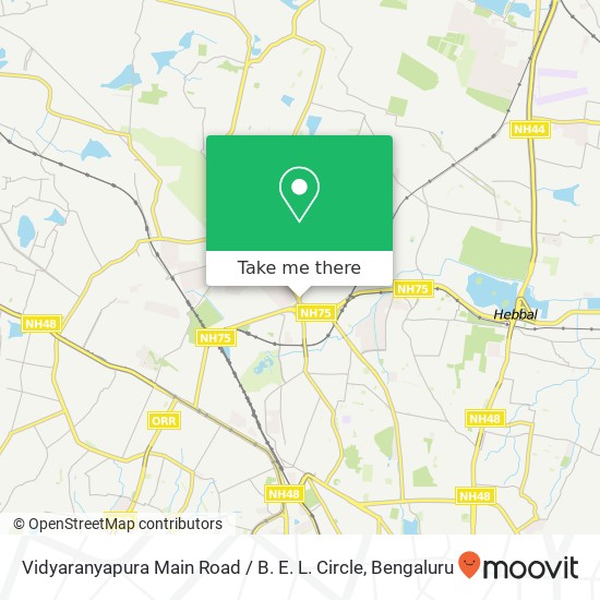 Vidyaranyapura Main Road / B. E. L. Circle map