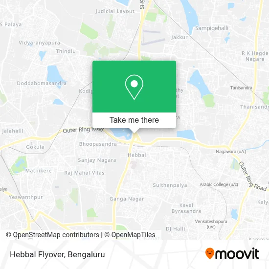 Hebbal Flyover map