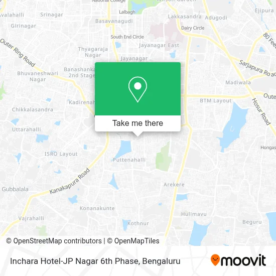 Inchara Hotel-JP Nagar 6th Phase map