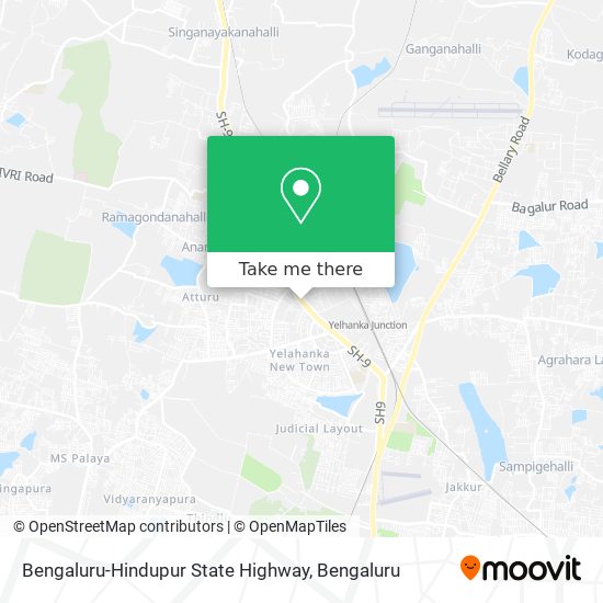 Bengaluru-Hindupur State Highway map