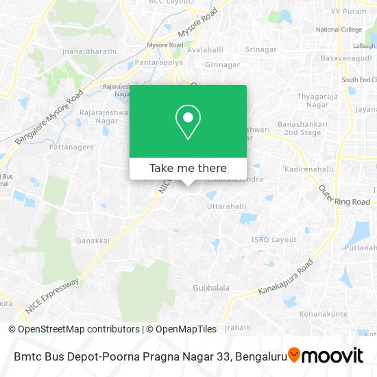 Bmtc Bus Depot-Poorna Pragna Nagar 33 map