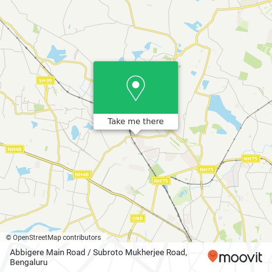 Abbigere Main Road / Subroto Mukherjee Road map