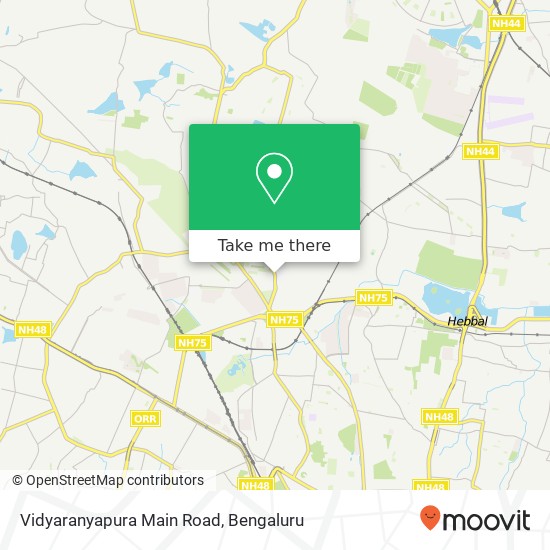 Vidyaranyapura Main Road map