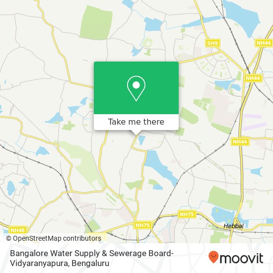 Bangalore Water Supply & Sewerage Board-Vidyaranyapura map