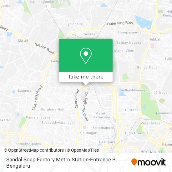 Sandal Soap Factory Metro Station-Entrance B map