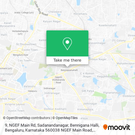 9, NGEF Main Rd, Sadanandanagar, Bennigana Halli, Bengaluru, Karnataka 560038 NGEF Main Road map