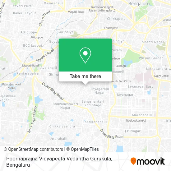 Poornaprajna Vidyapeeta Vedantha Gurukula map