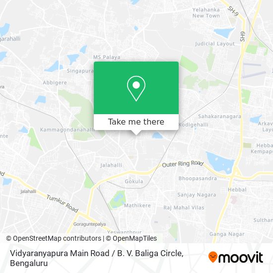 Vidyaranyapura Main Road / B. V. Baliga Circle map