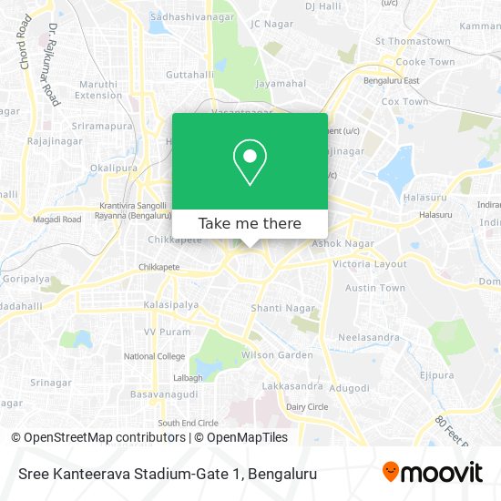 Sree Kanteerava Stadium-Gate 1 map