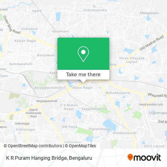 K R Puram Hanging Bridge map