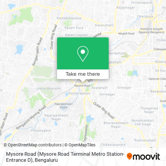 Mysore Road (Mysore Road Terminal Metro Station-Entrance D) map