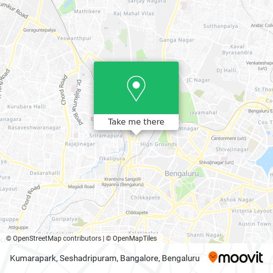 Kumarapark, Seshadripuram, Bangalore map