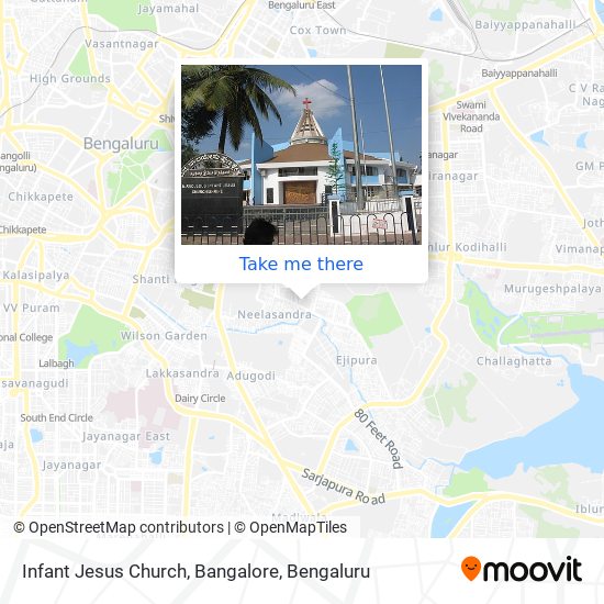 Infant Jesus Church, Bangalore map