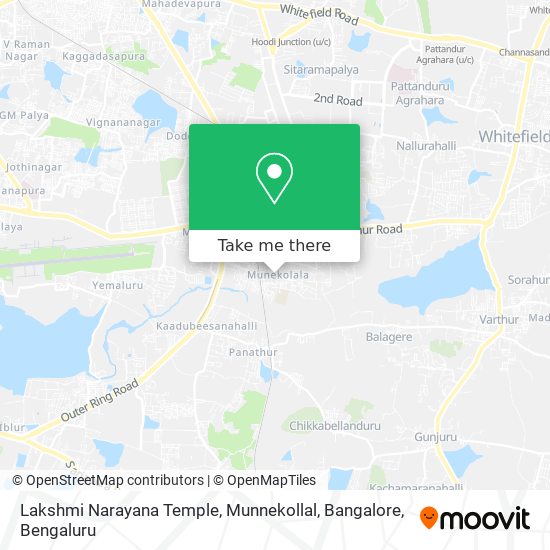 Lakshmi Narayana Temple, Munnekollal, Bangalore map