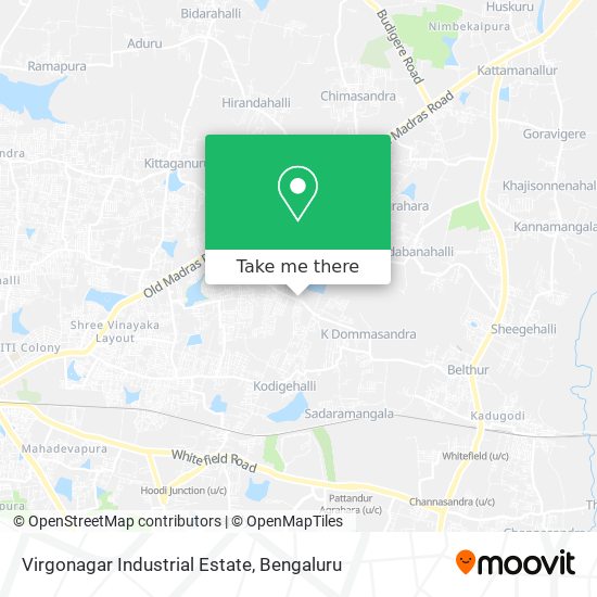 Virgonagar Industrial Estate map