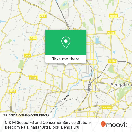 O & M Section-3 and Consumer Service Station-Bescom Rajajinagar 3rd Block map