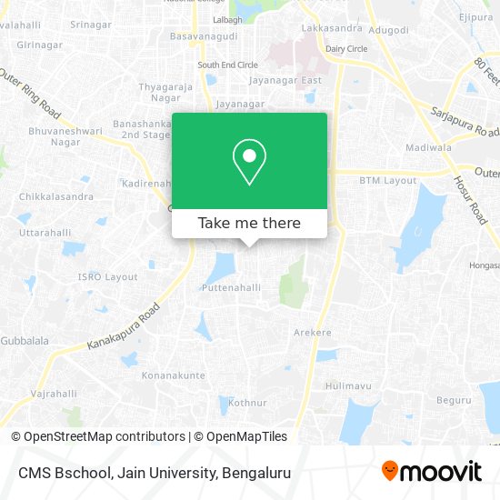 CMS Bschool, Jain University map