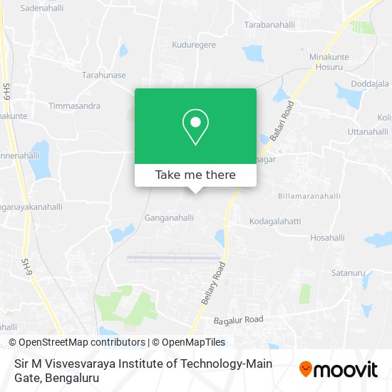 Sir M Visvesvaraya Institute of Technology-Main Gate map