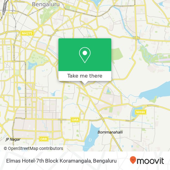 Elmas Hotel-7th Block Koramangala map