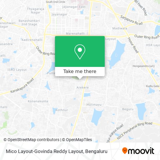 Mico Layout-Govinda Reddy Layout map