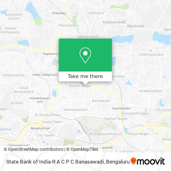State Bank of India-R A C P C Banasawadi map