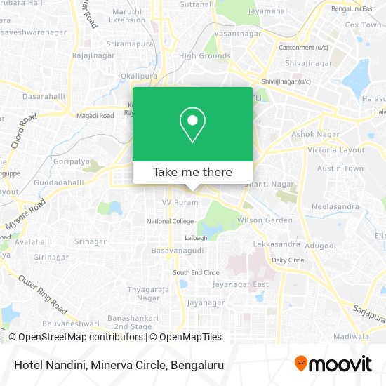 Hotel Nandini, Minerva Circle map