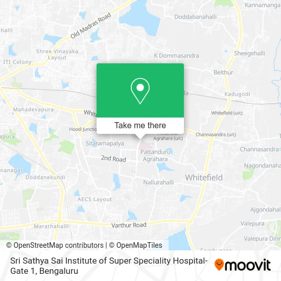 Sri Sathya Sai Institute of Super Speciality Hospital-Gate 1 map
