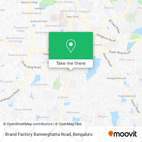 Brand Factory Bannerghatta Road map