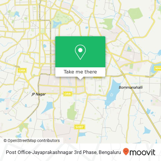 Post Office-Jayaprakashnagar 3rd Phase map