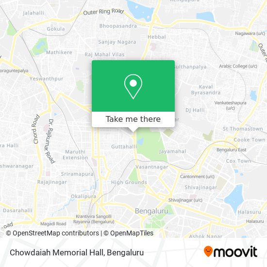 Chowdaiah Memorial Hall map