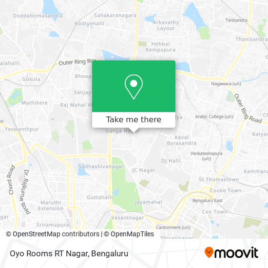 Oyo Rooms RT Nagar map