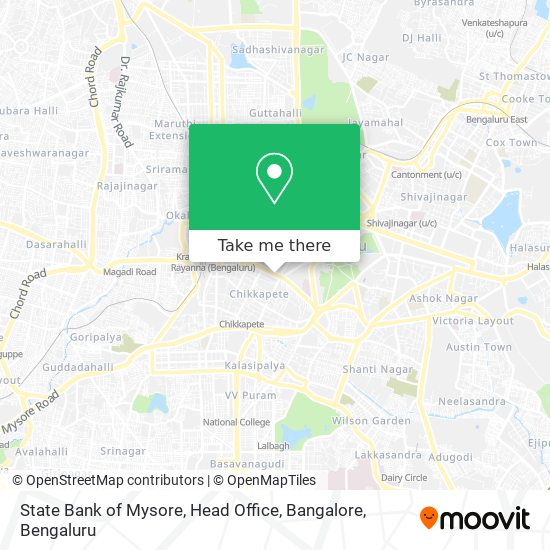 State Bank of Mysore, Head Office, Bangalore map