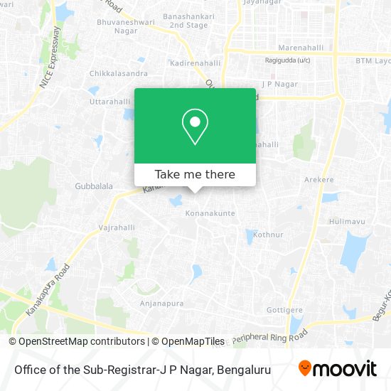 Office of the Sub-Registrar-J P Nagar map
