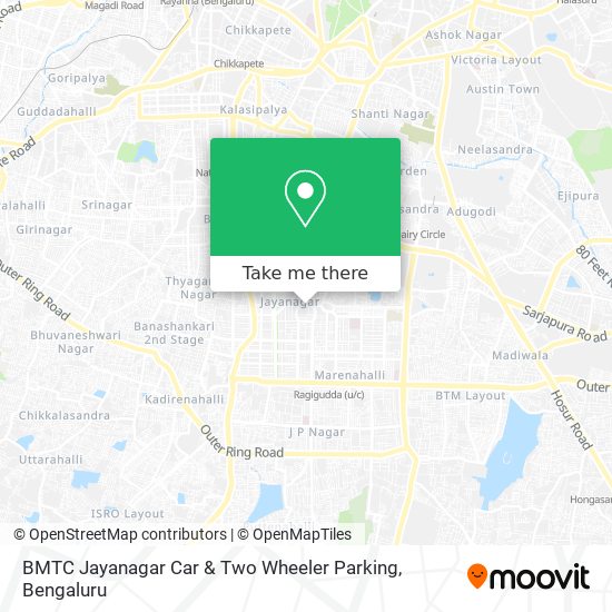 BMTC Jayanagar Car & Two Wheeler Parking map