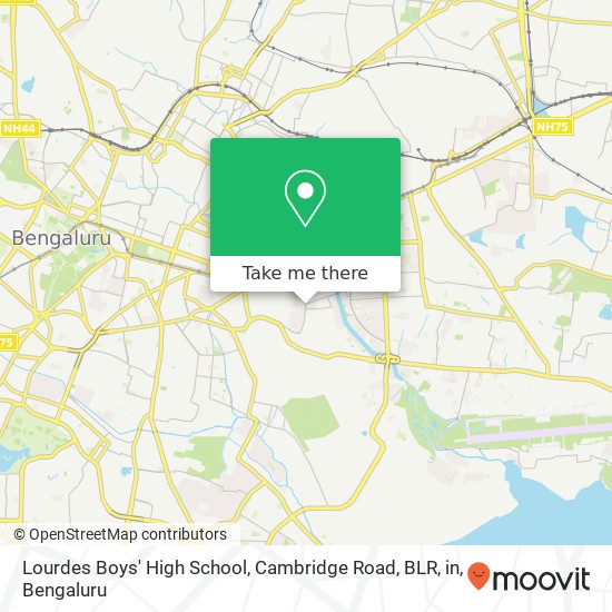 Lourdes Boys' High School, Cambridge Road, BLR, in map