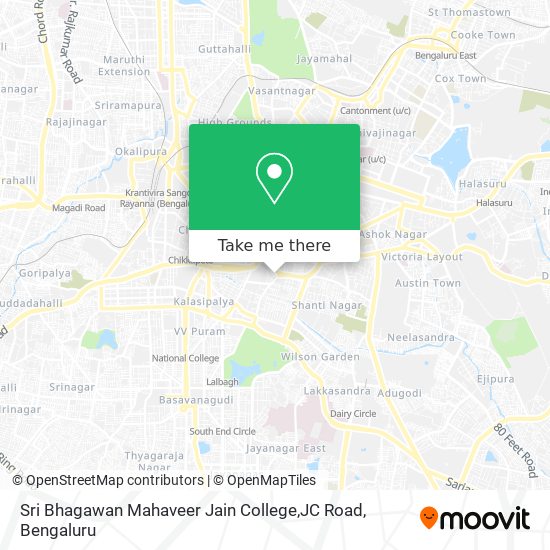 Sri Bhagawan Mahaveer Jain College,JC Road map