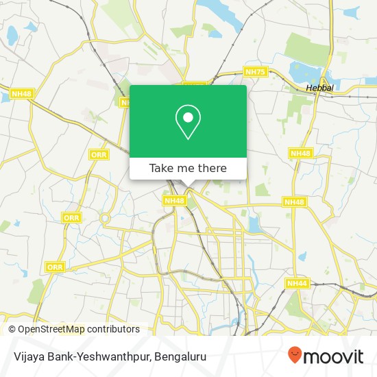 Vijaya Bank-Yeshwanthpur map