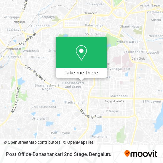 Post Office-Banashankari 2nd Stage map