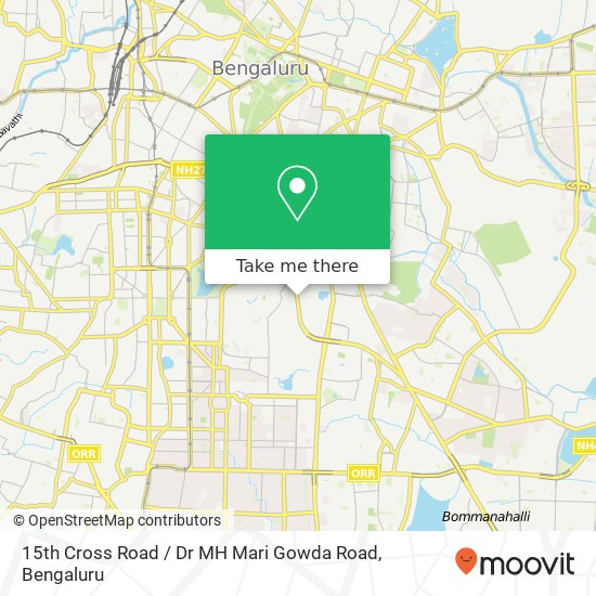 15th Cross Road / Dr MH Mari Gowda Road map